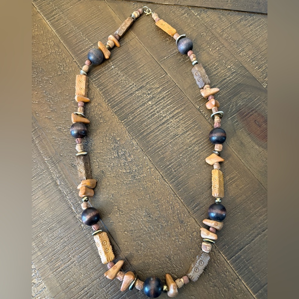 Handcrafted Wooden Beaded Necklace #401